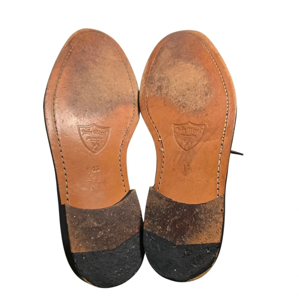 John Wood Shoemaker Mens Sz 13 Brown Norwegian Split Toe Dress Shoes COUSU